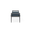 Pemberly Row Waiting Reception 3 Seat Bench Wood Frame in Blue