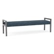 Pemberly Row Waiting Reception 3 Seat Bench Wood Frame in Blue