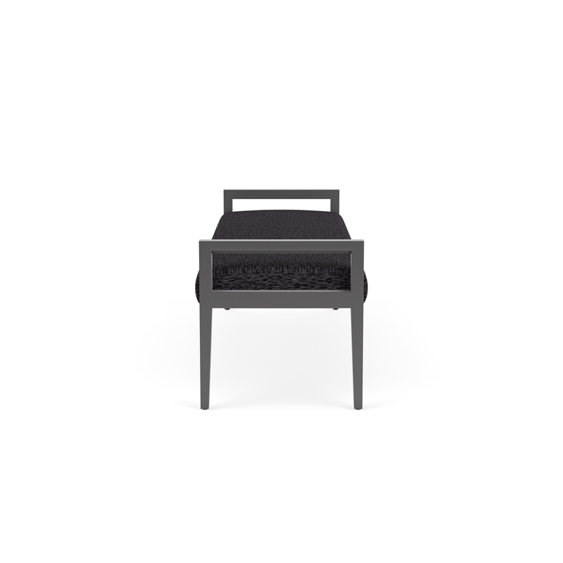 Pemberly Row Waiting Reception 3 Seat Bench Wood Frame in Gray