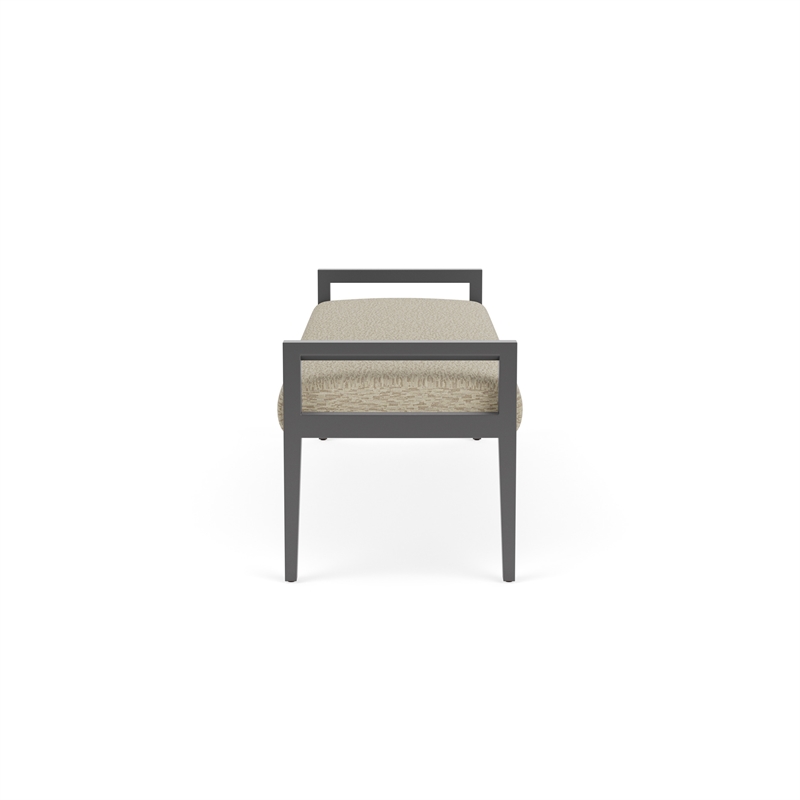 Pemberly Row Waiting Reception 3 Seat Bench Wood Frame in Brown