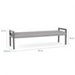 Pemberly Row Waiting Reception 3 Seat Bench Wood Frame in Blue