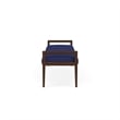 Pemberly Row Waiting Reception 3 Seat Bench Wood Frame in Blue