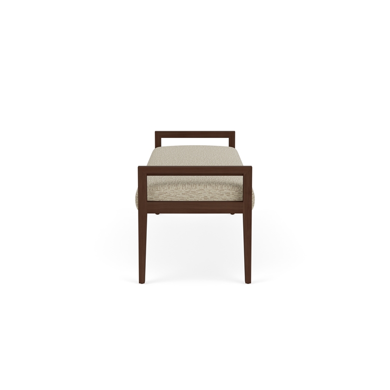 Pemberly Row Waiting Reception 3 Seat Bench Wood Frame in Brown