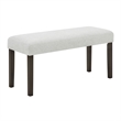 Pemberly Row Carissa Wood Dining Bench with Upholstered Seat in Gray