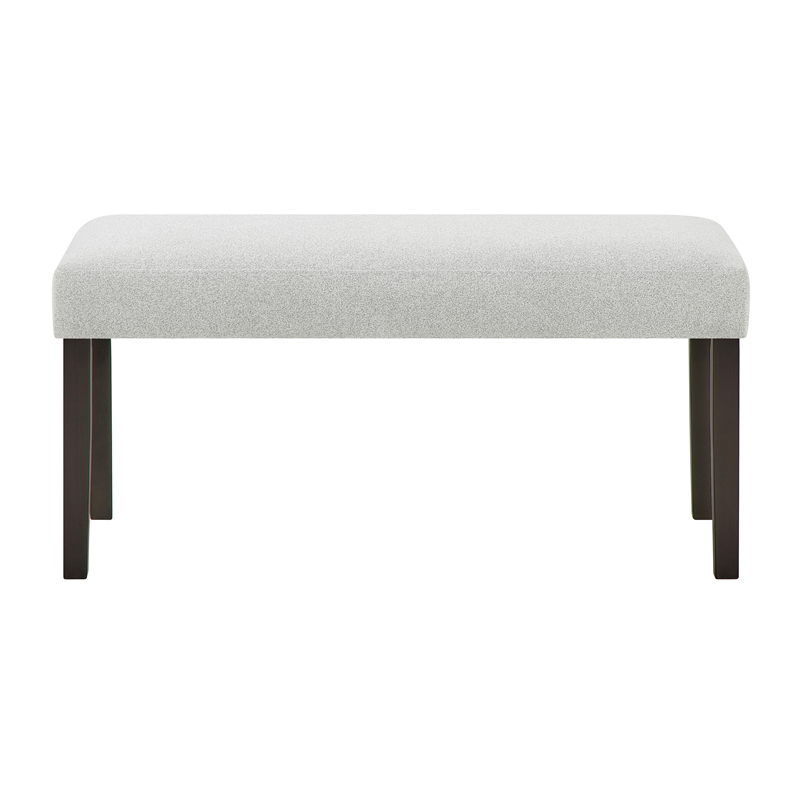 Pemberly Row Carissa Wood Dining Bench with Upholstered Seat in Gray