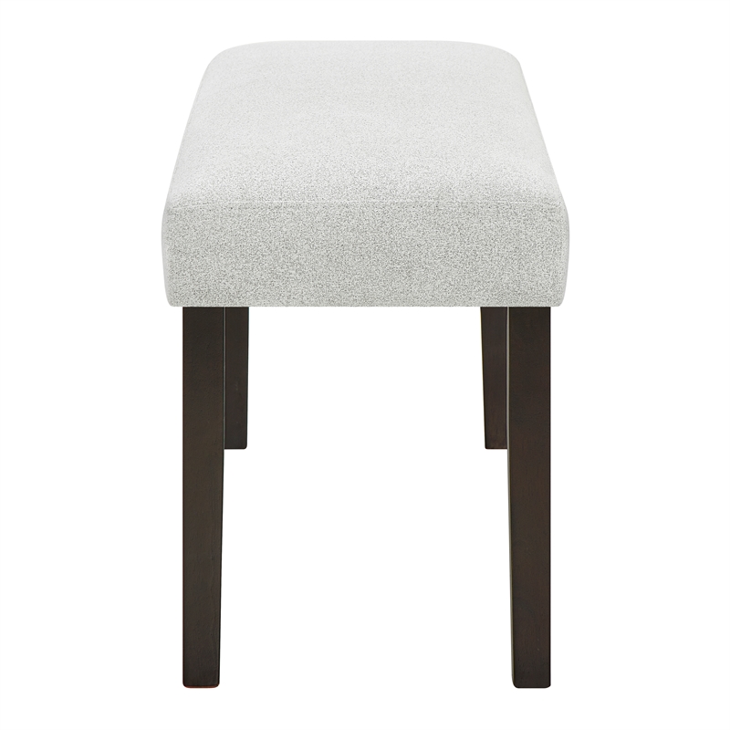 Pemberly Row Carissa Wood Dining Bench with Upholstered Seat in Gray