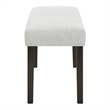 Pemberly Row Carissa Wood Dining Bench with Upholstered Seat in Gray