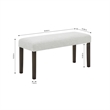 Pemberly Row Carissa Wood Dining Bench with Upholstered Seat in Gray