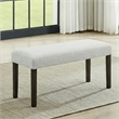 Pemberly Row Carissa Wood Dining Bench with Upholstered Seat in Gray