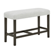 Pemberly Row Carissa Wood Counter Bench with Upholstered Seat in Gray