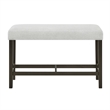 Pemberly Row Carissa Wood Counter Bench with Upholstered Seat in Gray