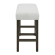 Pemberly Row Carissa Wood Counter Bench with Upholstered Seat in Gray