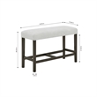 Pemberly Row Carissa Wood Counter Bench with Upholstered Seat in Gray