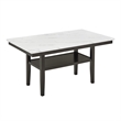 Pemberly Row Carissa Wood Rectangle Dining Table with Storage Shelf in White