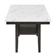 Pemberly Row Carissa Wood Rectangle Dining Table with Storage Shelf in White