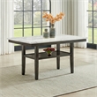 Pemberly Row Carissa Wood Rectangle Dining Table with Storage Shelf in White