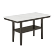 Pemberly Row Carissa Wood Rectangle Counter Table with Storage Shelf in White