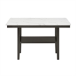 Pemberly Row Carissa Wood Rectangle Counter Table with Storage Shelf in White
