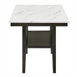 Pemberly Row Carissa Wood Rectangle Counter Table with Storage Shelf in White