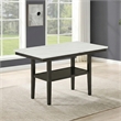 Pemberly Row Carissa Wood Rectangle Counter Table with Storage Shelf in White