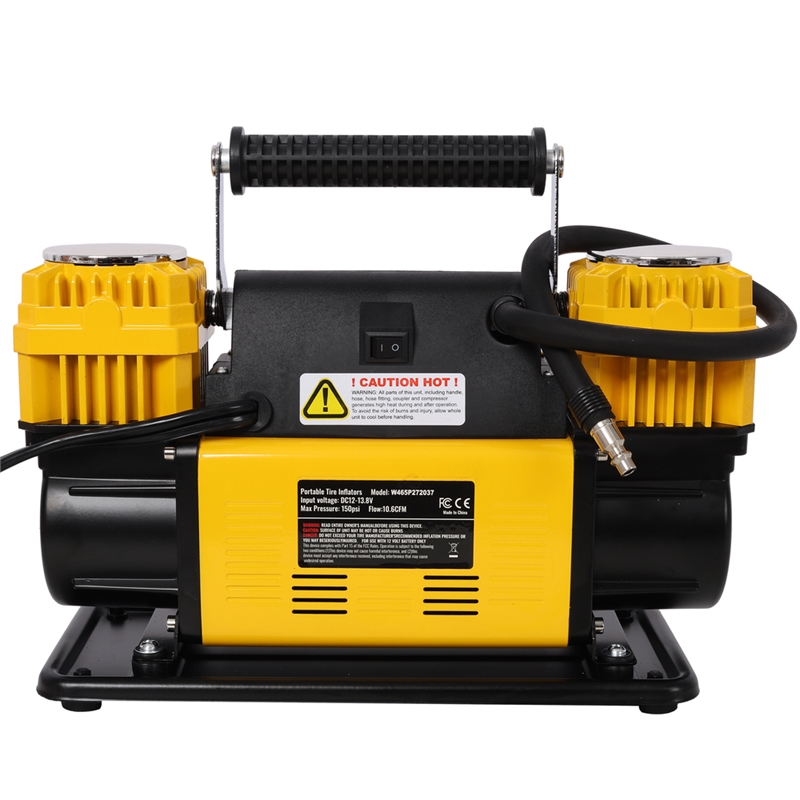 Pemberly Row 12V Dual Cylinder Air Compressor 150 PSI Tire Inflator for Car SUV