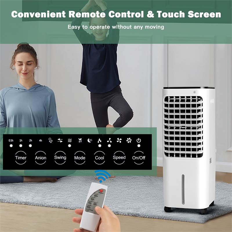 Pemberly Row 4 in 1 Portable Evaporative Air Cooler with 12L Water Tank in White