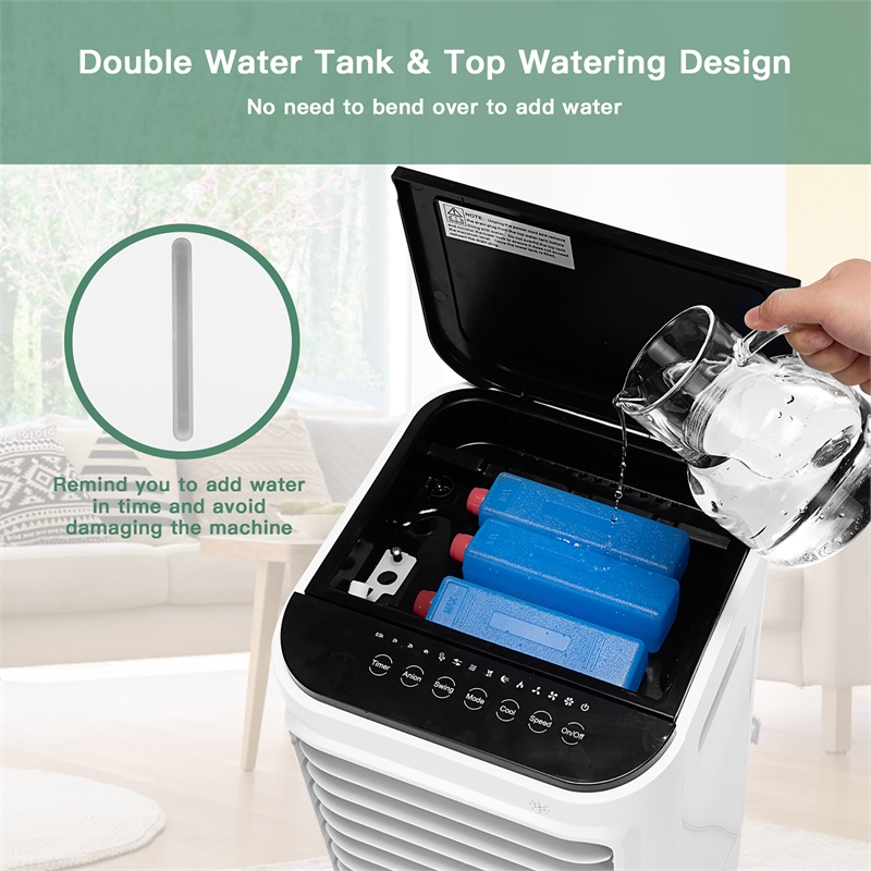 Pemberly Row 4 in 1 Portable Evaporative Air Cooler with 12L Water Tank in White