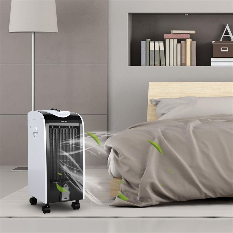 Pemberly Row Portable Evaporative Air Cooler Fan with Humidifier in White