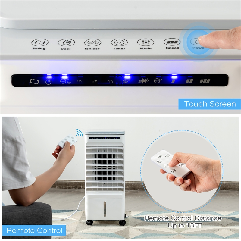 Pemberly Row 3 in 1 Portable Evaporative Air Cooler and Cooling Fan in White