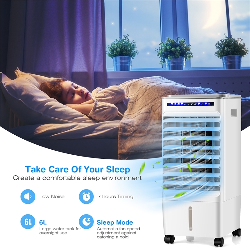 Pemberly Row 3 in 1 Portable Evaporative Air Cooler and Cooling Fan in White