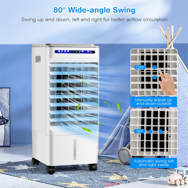 Pemberly Row 3 in 1 Portable Evaporative Air Cooler and Cooling Fan in White