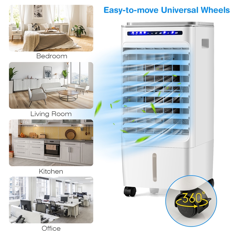 Pemberly Row 3 in 1 Portable Evaporative Air Cooler and Cooling Fan in White