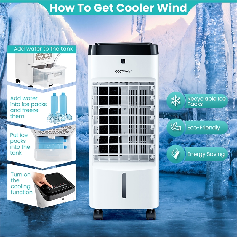 Pemberly Row 4 in 1 Evaporative Air Cooler with Fan and Humidifier in White