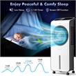 Pemberly Row Evaporative Swamp Cooler Fan with 12 Hour Timer and Remote in White