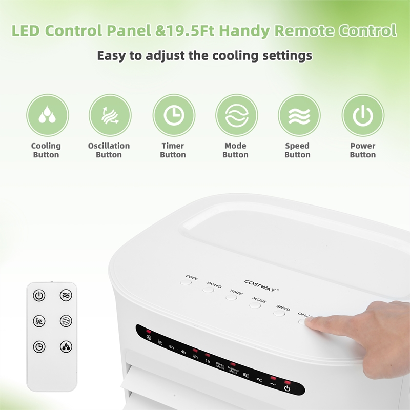 Pemberly Row 4-in-1 Portable Evaporative Air Cooler and Humidifier with Timer