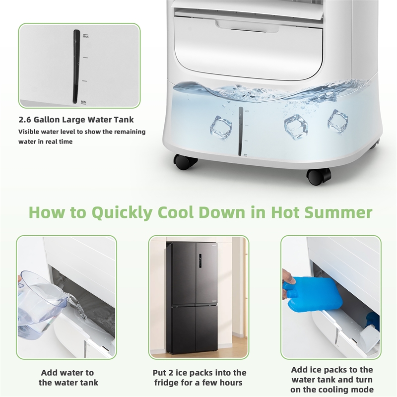 Pemberly Row 4-in-1 Portable Evaporative Air Cooler and Humidifier with Timer