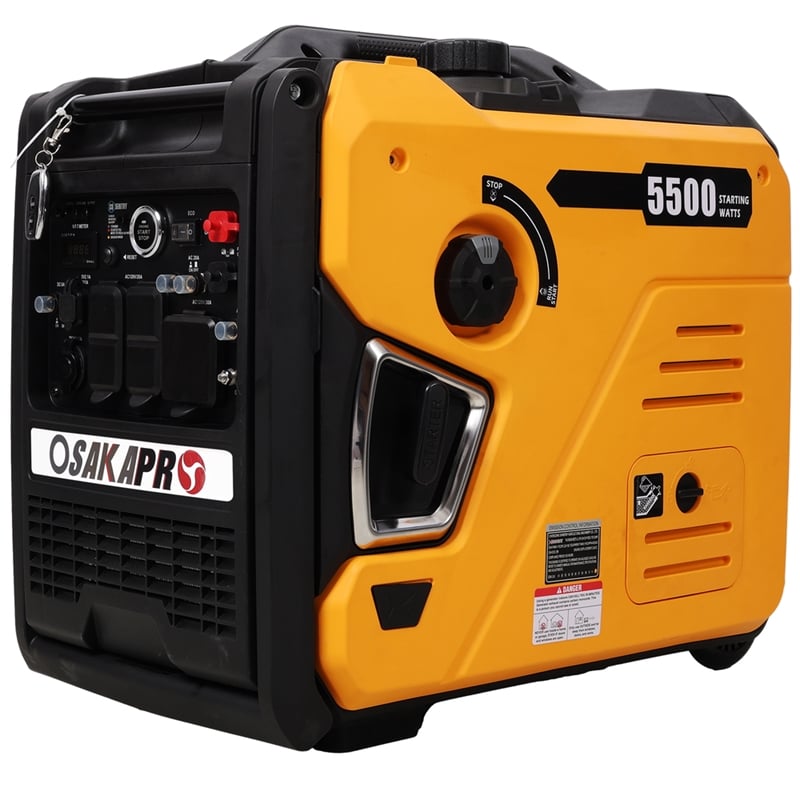 Pemberly Row 5500W Super Quiet Inverter Generator 224CC Gas Electric in Orange
