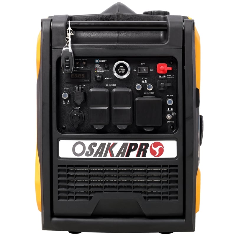 Pemberly Row 5500W Super Quiet Inverter Generator 224CC Gas Electric in Orange