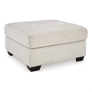 Pemberly Row 38&quot Oversized Accent Ottoman with Cushion in White Ivory
