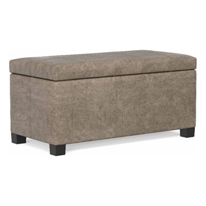 Pemberly Row 36&quot Contemporary Storage Ottoman Bench in Smoky Gray Brown