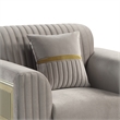 Pemberly Row Contemporary Upholstered Accent Chair in Taupe Faux Leather