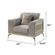 Pemberly Row Contemporary Upholstered Accent Chair in Taupe Faux Leather