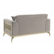 Pemberly Row Contemporary Upholstered Loveseat in Taupe Faux Leather