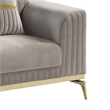 Pemberly Row Contemporary Upholstered Accent Chair in Taupe Faux Leather