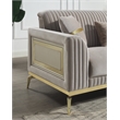 Pemberly Row Contemporary Upholstered Accent Chair in Taupe Faux Leather