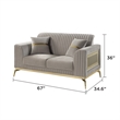 Pemberly Row Contemporary Upholstered Loveseat in Taupe Faux Leather