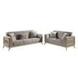 Pemberly Row Contemporary Upholstered Loveseat in Taupe Faux Leather