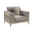 Pemberly Row Contemporary Upholstered 3 Piece Living Room Set in Taupe