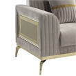 Pemberly Row Contemporary Upholstered 3 Piece Living Room Set in Taupe