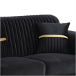 Pemberly Row Contemporary Upholstered Sofa in Black Faux Leather